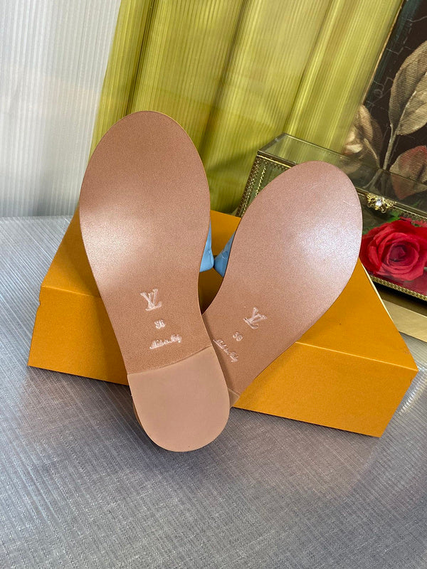 Louis Vuitton Red Pointed-Toe Flats - Sole Detail View