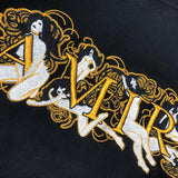 Close-up of Amiri hoodie craftsmanship