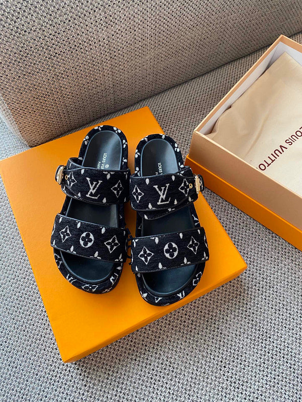 Louis Vuitton Grey Slingback Heels - Angled View