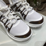 Louis Vuitton White Slingback Heels - Side Profile View