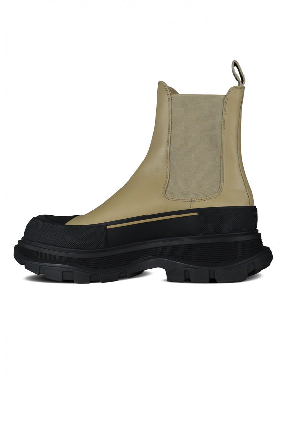 Close-up of Alexander McQueen boots & booties hardware and fine stitching