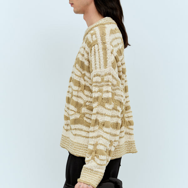 Bottega Veneta Sweaters? Bottega Veneta Men Distorted Stripe Knit Sweater Luxury Designer Knit Sweater