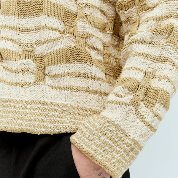 Bottega Veneta Sweaters? Bottega Veneta Men Distorted Stripe Knit Sweater Premium Casual Designer Knitwear