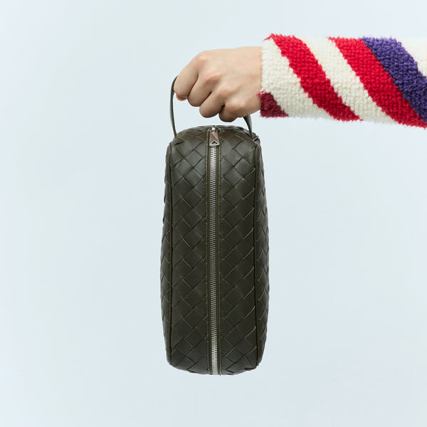 Bottega Veneta Bags? Bottega Veneta Men Intrecciato Travel Pouch Luxury Designer Leather Handbag
