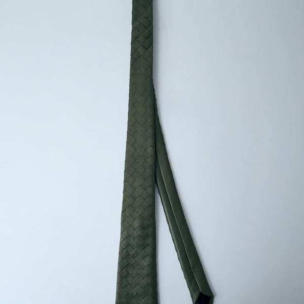 Bottega Veneta Ties? Bottega Veneta Men Braided Leather Tie Classic Designer Silk Tie