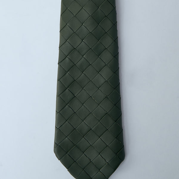 Bottega Veneta Ties? Bottega Veneta Men Braided Leather Tie Classic Designer Silk Tie