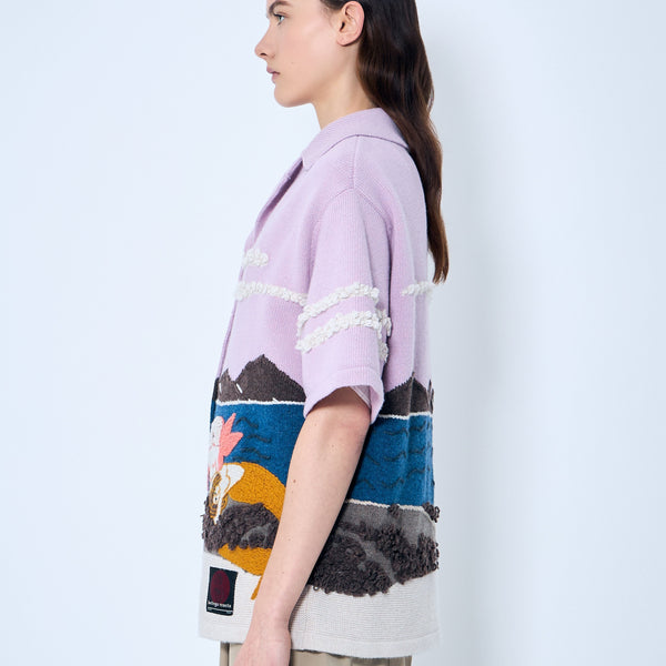 Bottega Veneta Sweaters? Bottega Veneta Women Intarsia Knit Shirt Luxury Designer Knit Sweater