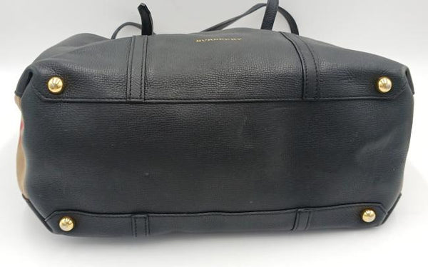 Close-up of Burberry diaper bags hardware and fine stitching