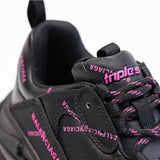 Balenciaga Black Chunky Platform Sneakers - Close-Up Texture View