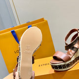 Louis Vuitton Burgundy Combat Boots - Heel Detail View