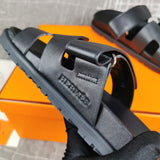 Hermès Grey Gladiator Sandals - Back View