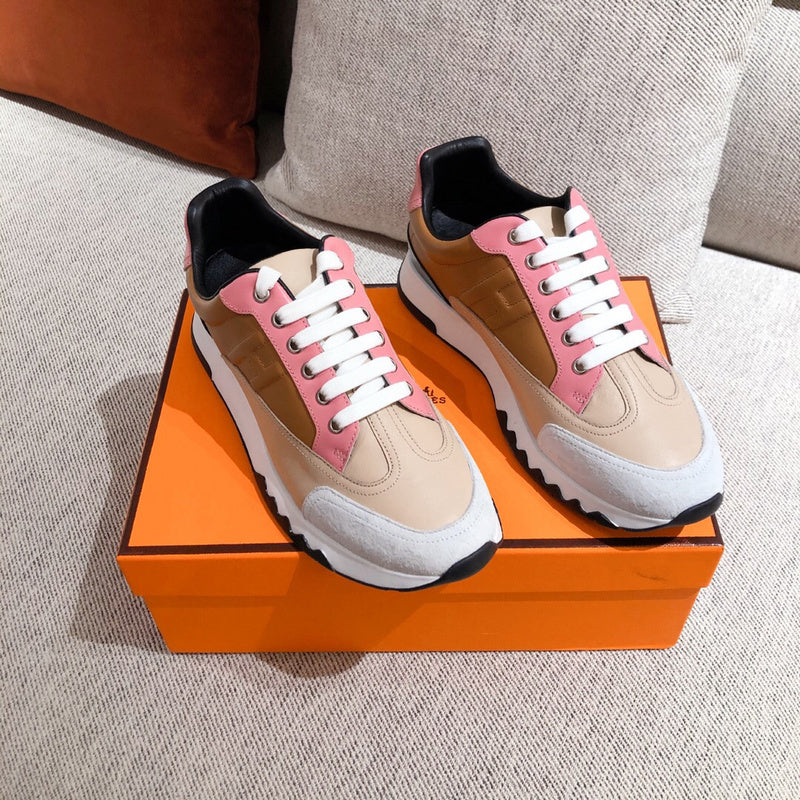 Hermès White High-Top Sneakers - Front View