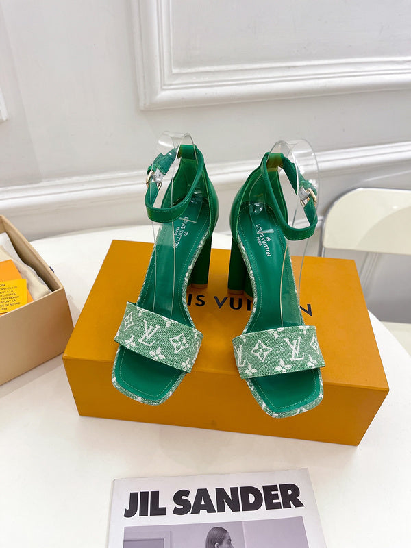Louis Vuitton shoes Style 386 - front view, bold signature style (alternate angle)