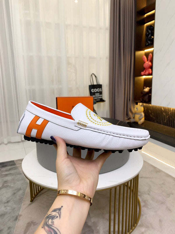 Hermès Beige Chunky Platform Sneakers - Angled View