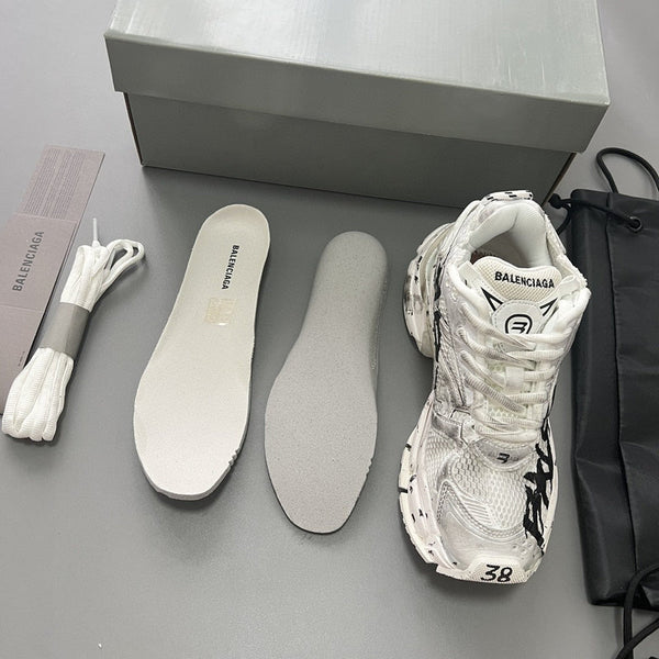 Balenciaga Grey Combat Boots - Angled View