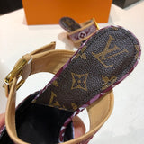 Louis Vuitton Burgundy Ankle Strap Heels - Toe Detail View