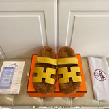 Hermès Burgundy Flat Thong Sandals - Front View
