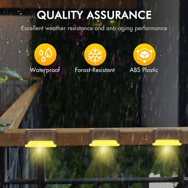 8PCS Outdoor Solar Deck Lights, Waterproof Solar Step Lights
