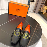 Hermes shoes Style 043 - front view, classic monogram styling