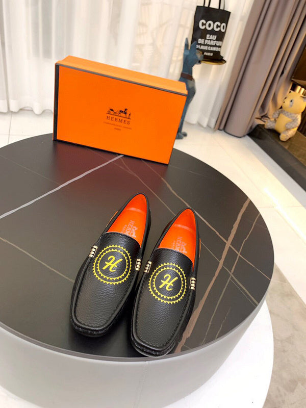 Hermès Chocolate Brown Loafer Flats - Front View