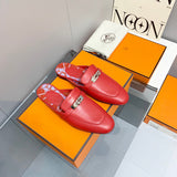 Hermès Chocolate Brown Crisscross Strap Sandals - Side Profile View