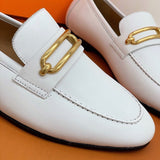 Hermès Chocolate Brown Classic Ballet Flats - Angled View