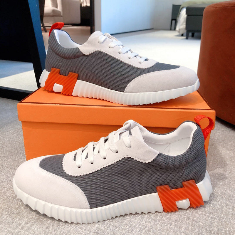 Hermès Camel High-Top Sneakers - Back View