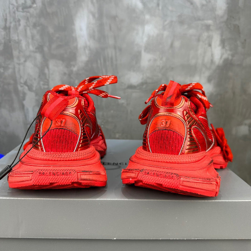 Balenciaga Red High-Top Sneakers - Toe Detail View