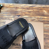 Burberry Burgundy Classic Ballet Flats - Angled View
