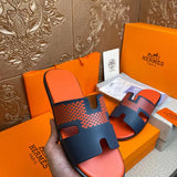 Hermès Red Loafer Flats - Toe Detail View