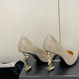 Close-up of Saint Laurent shoes craftsmanship