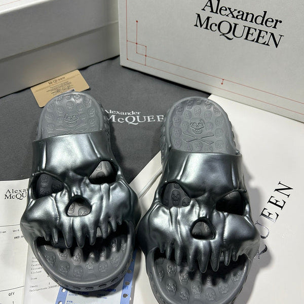 Alexander McQueen Chocolate Brown Bow-Detail Flats - Front View