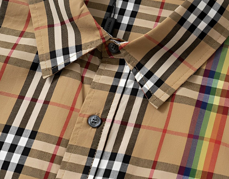 Close-up of Burberry designer clothing craftsmanship