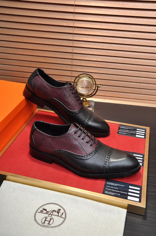 Hermès Red Pointed-Toe Flats - Angled View