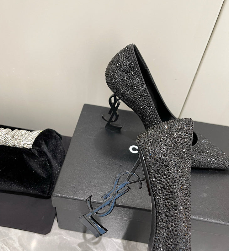 Close-up of Saint Laurent shoes craftsmanship