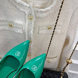 Louis Vuitton Black Block Heel Pumps - Sole Detail View