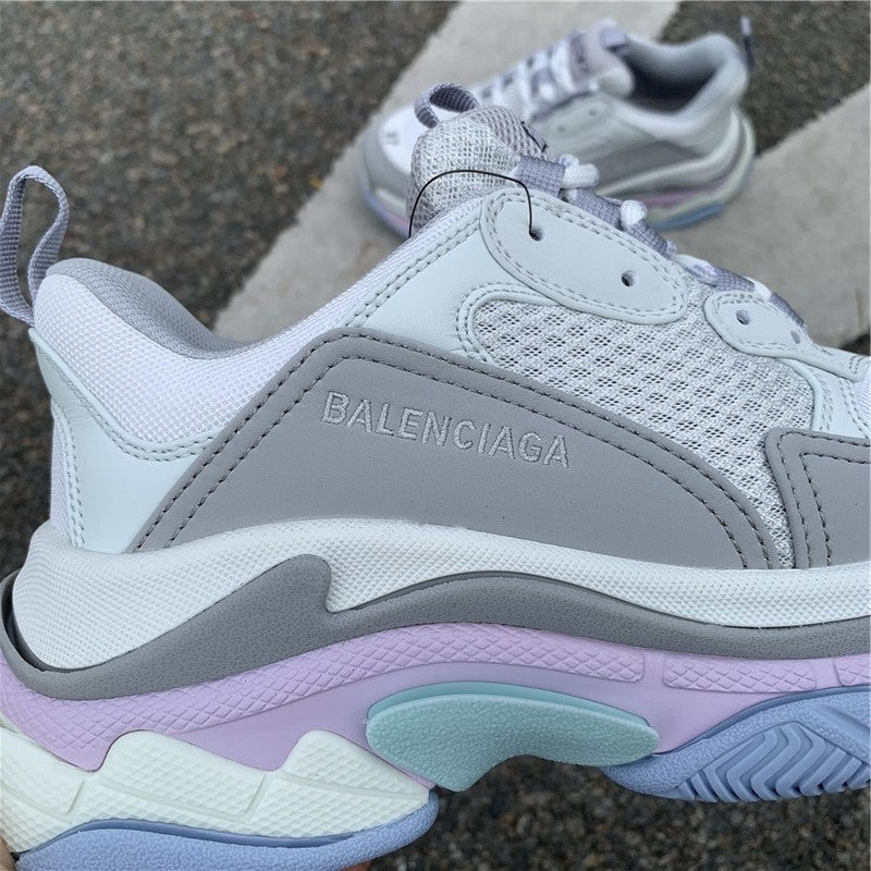 Balenciaga Grey Chunky Platform Sneakers - Side Profile View