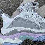 Balenciaga Grey Chunky Platform Sneakers - Side Profile View