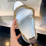 Close-up of Louis Vuitton shoes craftsmanship