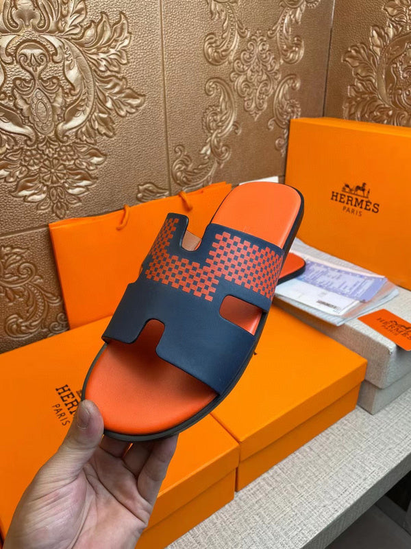 Hermès Red Loafer Flats - Angled View
