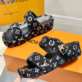 Louis Vuitton shoes Style 370 - close-up of bold signature style