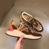 Burberry shoes Style 048 - front view, classic monogram styling