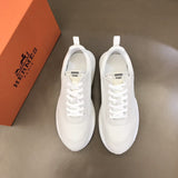 Hermès Camel High-Top Sneakers - Side Profile View