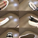 Burberry Burgundy Bow-Detail Flats - Side Profile View