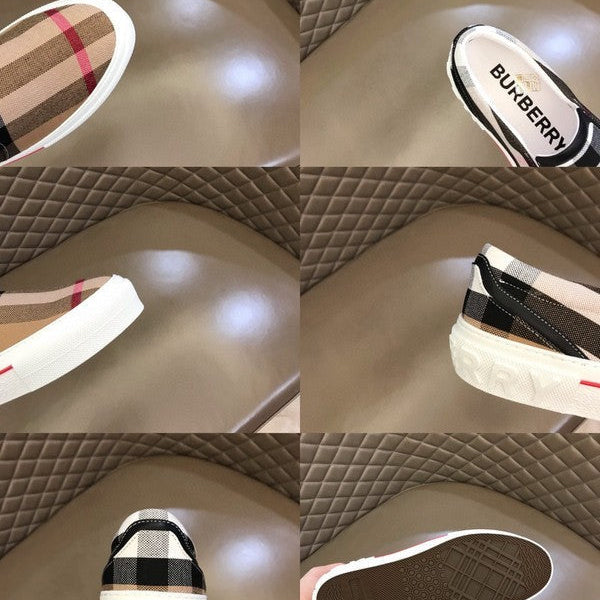 Burberry Burgundy Bow-Detail Flats - Side Profile View