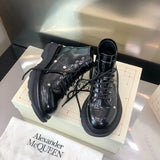 Alexander McQueen Red Ankle Boots - Detail Shot of Craftsmanship