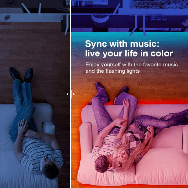 50 FT LED Strip Lights,Bluetooth LED Lighting for Bedroom