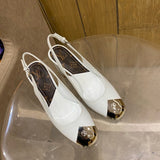 Louis Vuitton Beige Platform Heels - Front View