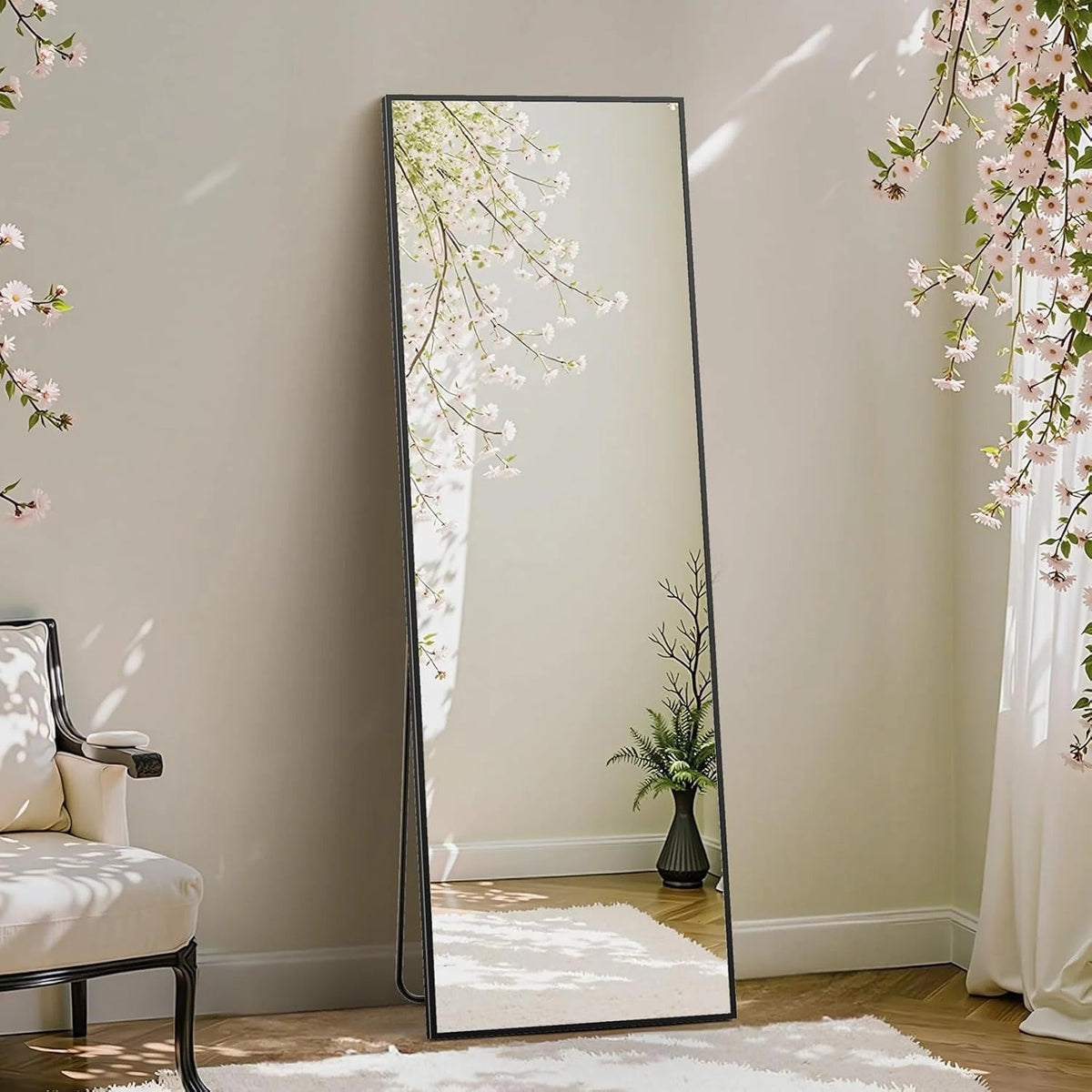 Full Length Mirror with Stand, Floor Mirror with Frame
