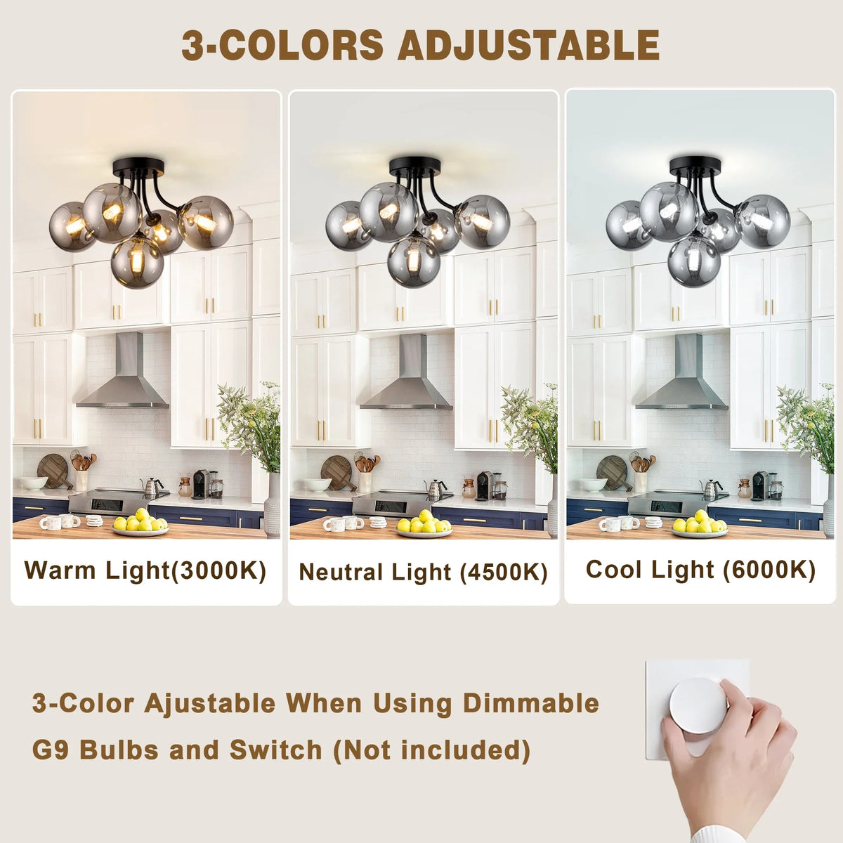 Modern Ceiling Light 5-Light Sputnik Ceiling Light Fixture